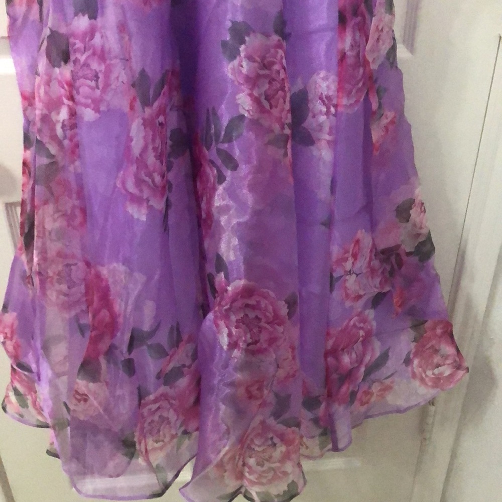 Rare Editions Big Girls Floral Organza Dress - Picture 4 of 11